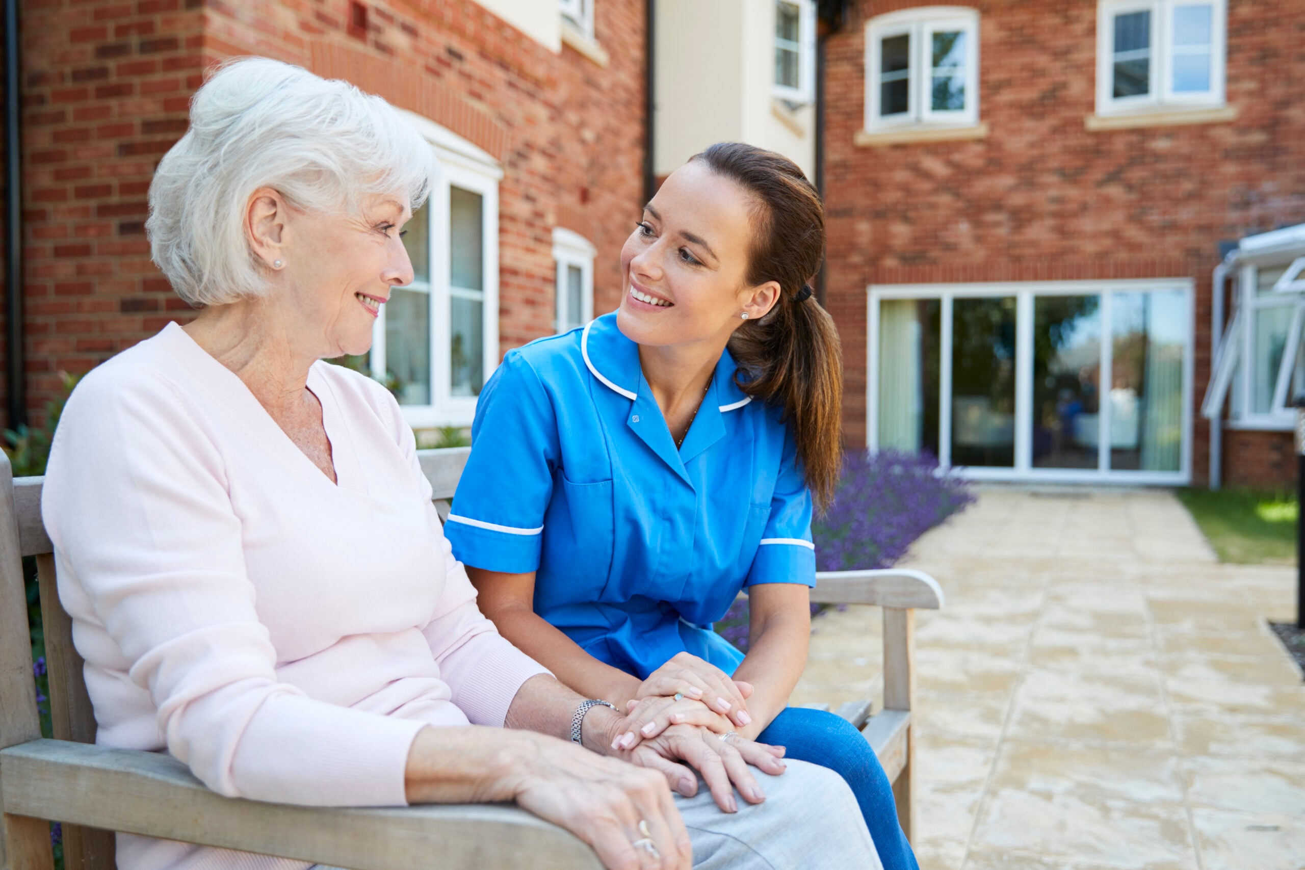 Home help service agency Nampa caregiver assisting elderly senior at home